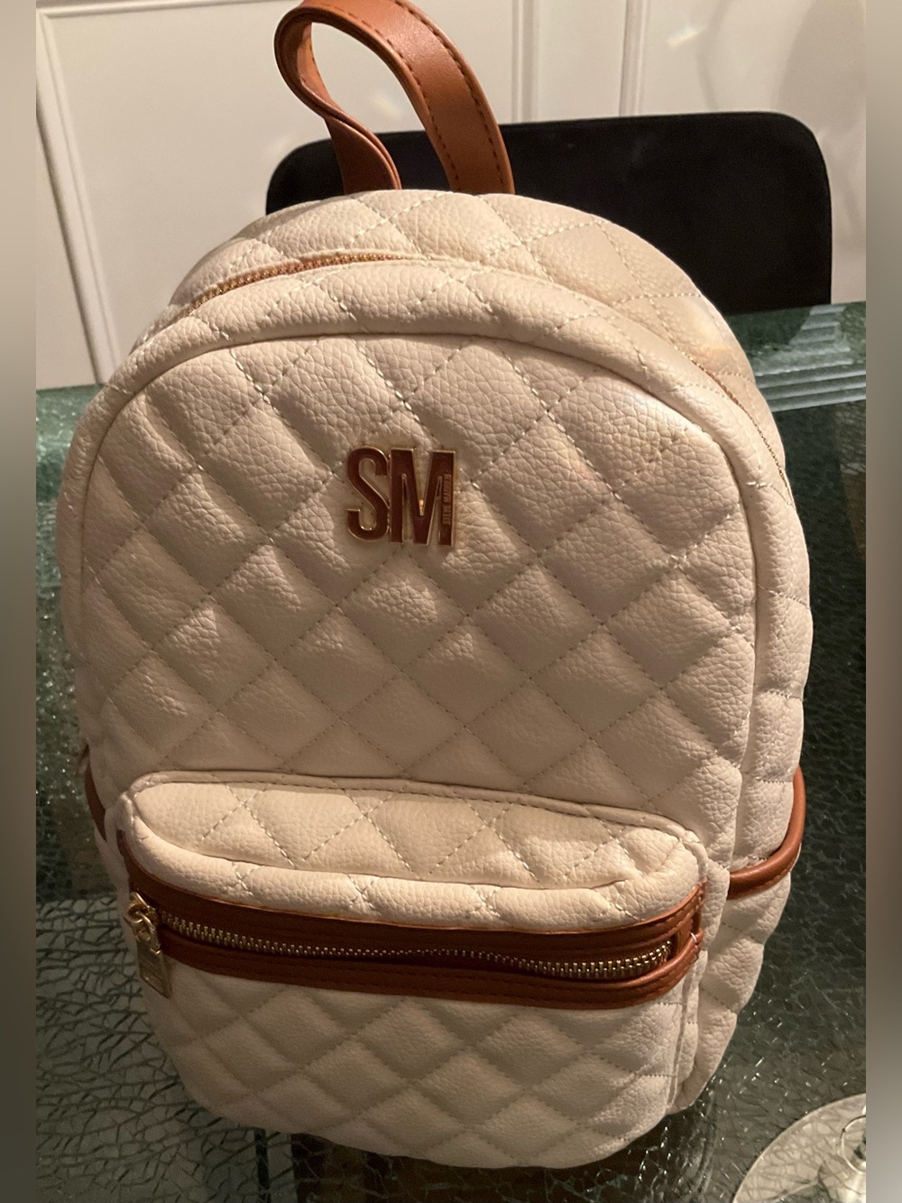 Steve Madden BMIA quilted mini backpack Bone